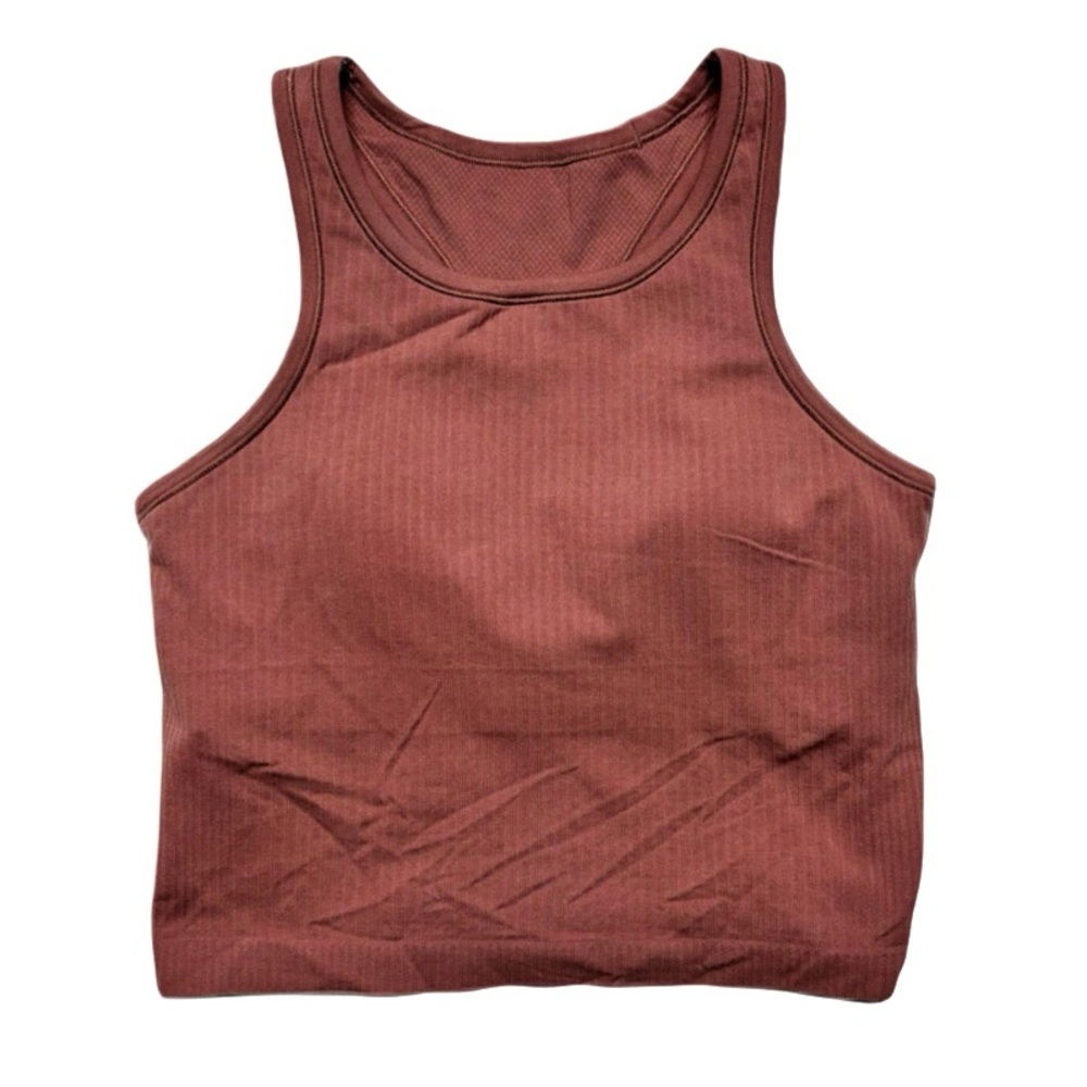 Lululemon Womens Ebb to Street Cropped Racerback Tank Top Size 6 Gym Training